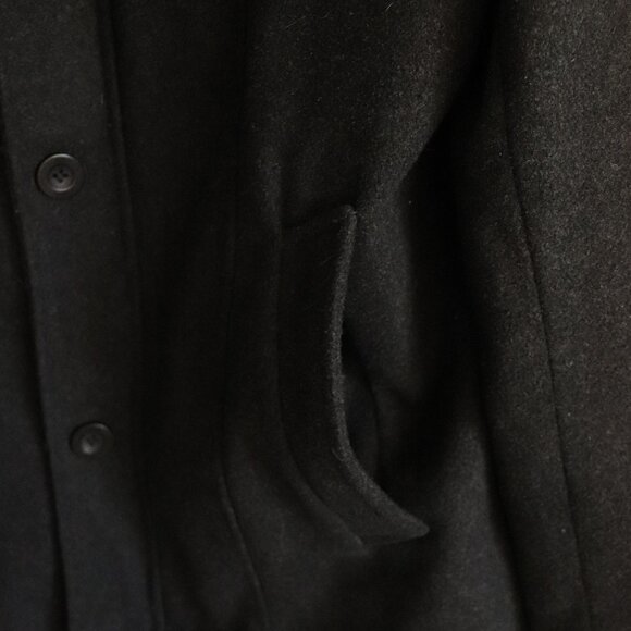 Black Label Mens Black Sz 40 Stockhomme Full Zip Buttoned Wool Blend Lined Coat - Picture 8 of 14